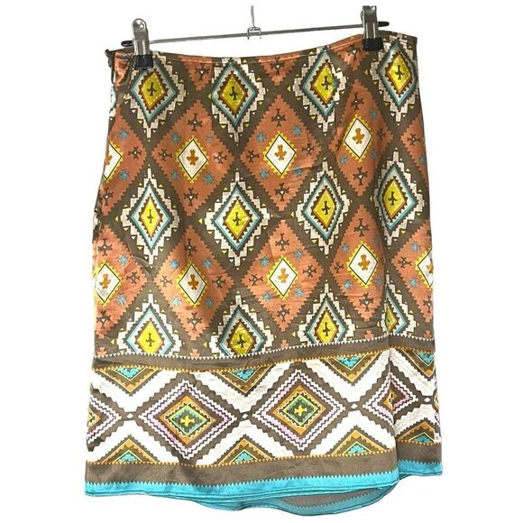 Boston Proper Desert Diamond Faux Wrap SW Sarong Mini Skirt Size 6 - Picture 3 of 9